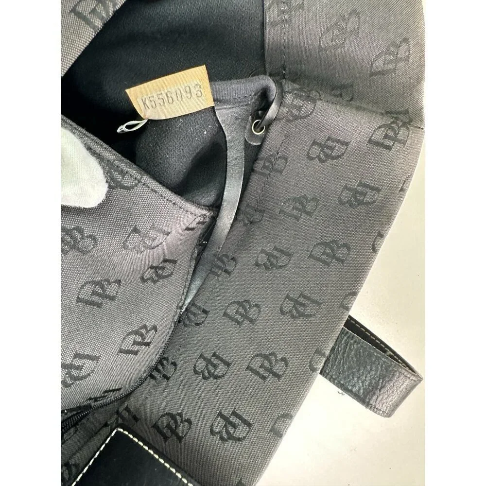 Dooney & Bourke Brown Black Monogram Canvas Shoulder Bag Purse Large